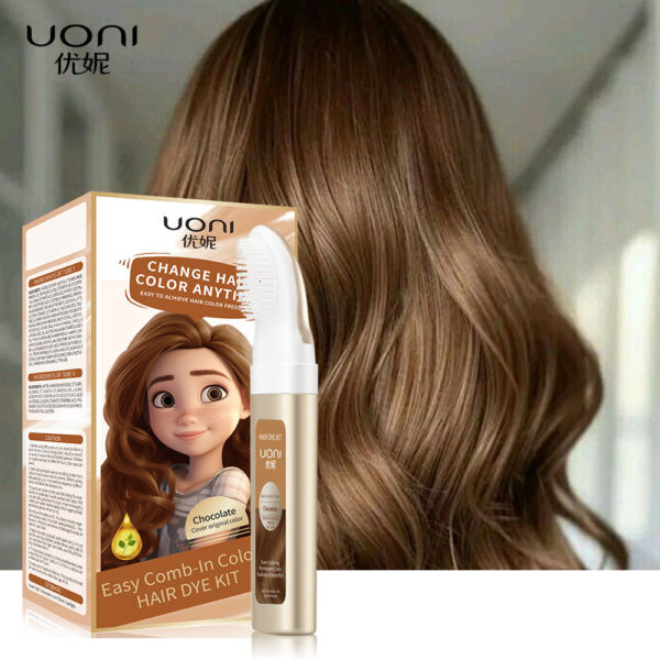 Uoni Easy Comb-In Hair Dye Kit (Black Color)
